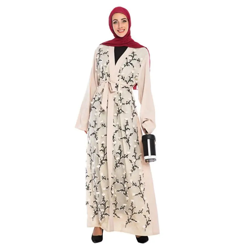 Abaya Fleuri Kaki chez Abaya ma boutique