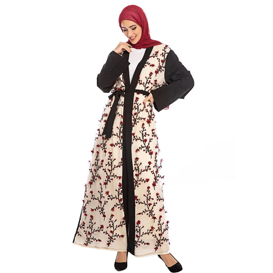 Abaya Fleuri Noir chez Abaya ma boutique