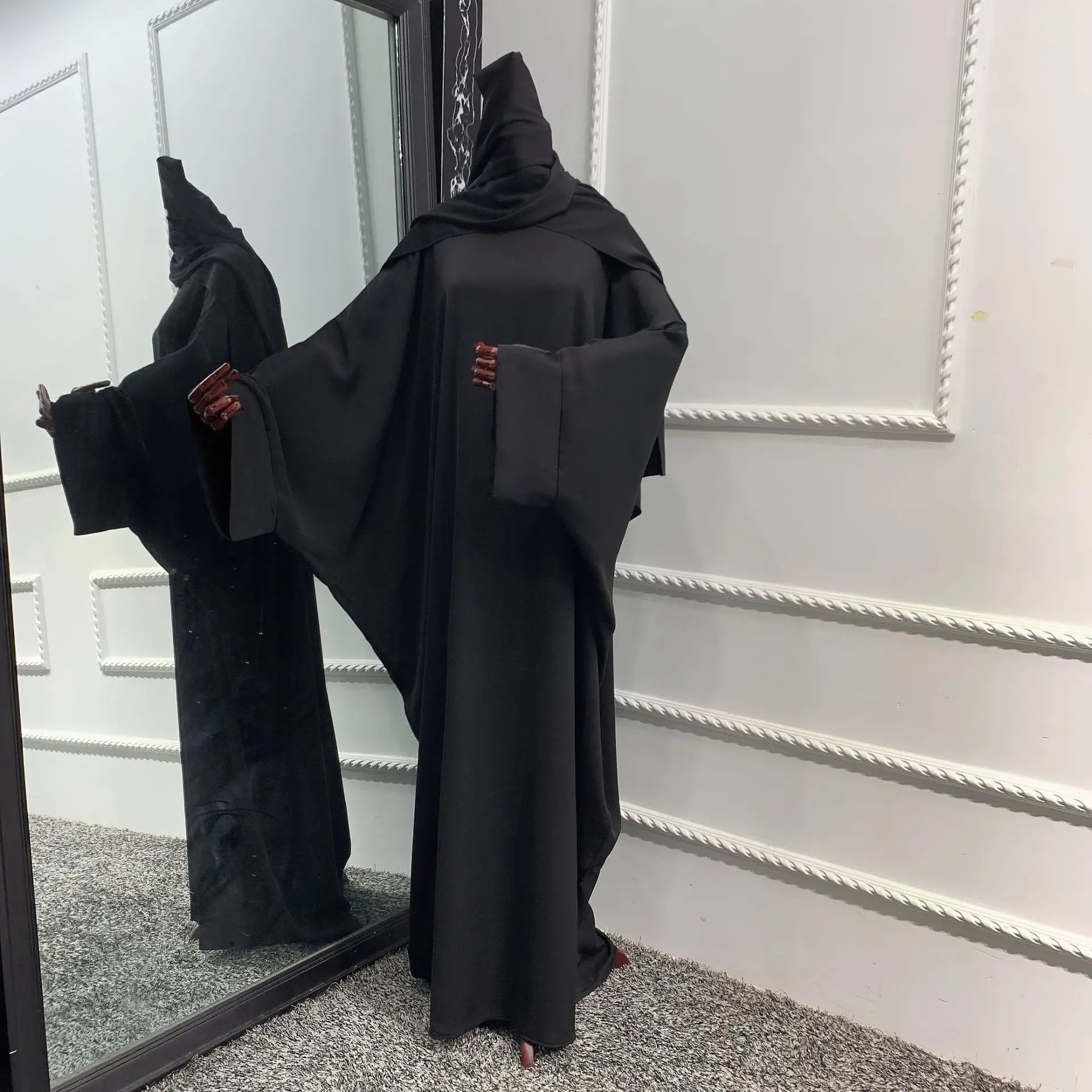 Abaya Priere (avec Hijab) noir avec foulard taille unique chez Abaya ma boutique