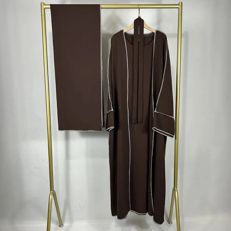 Abaya 3 Pieces Café chez Abaya ma boutique