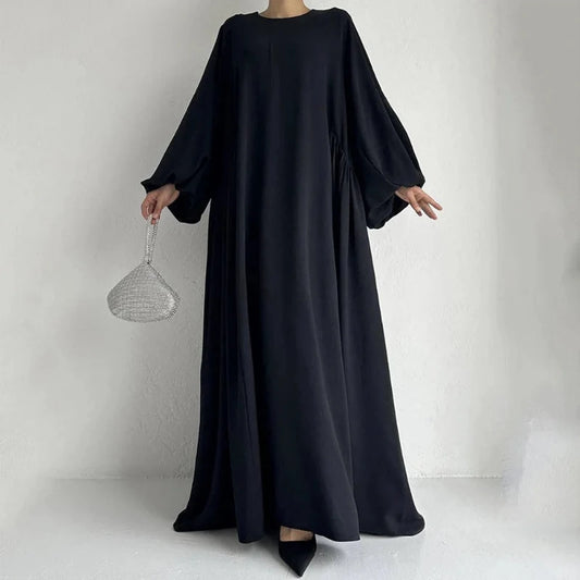 Abaya Manches Ballon noir chez Abaya ma boutique