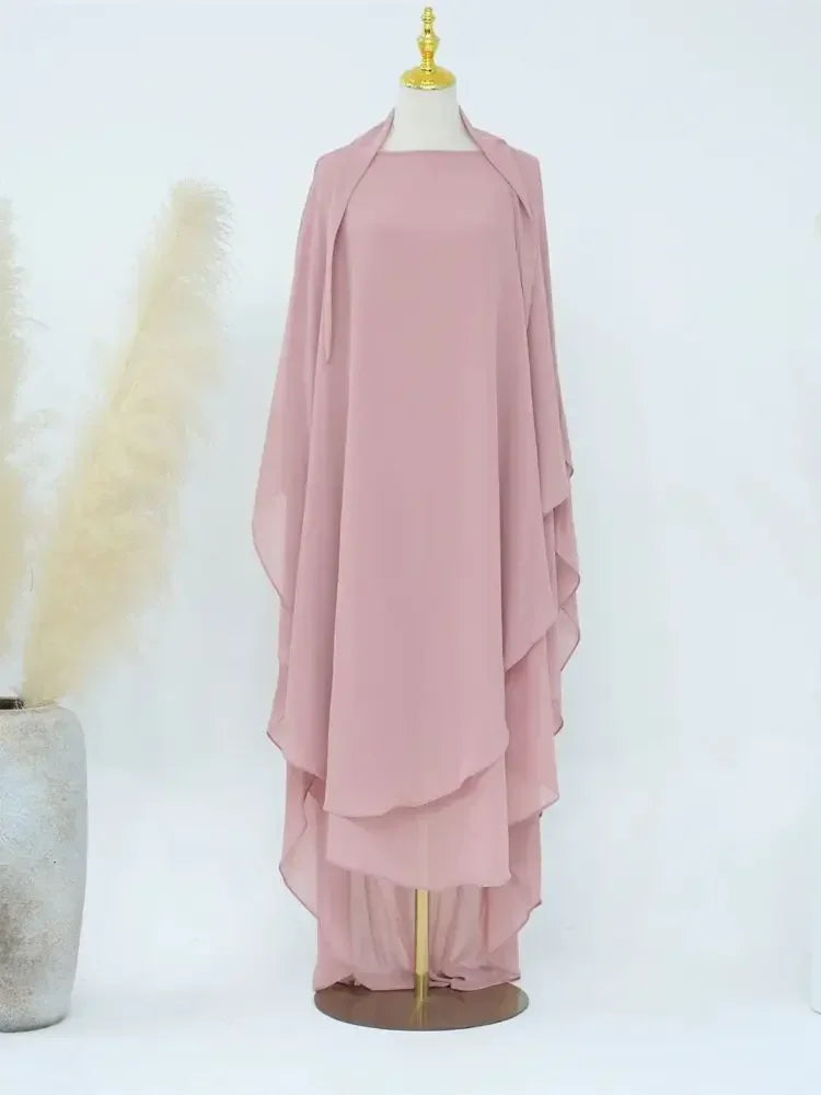 Abaya Ramadan Rose Taille unique chez Abaya ma boutique