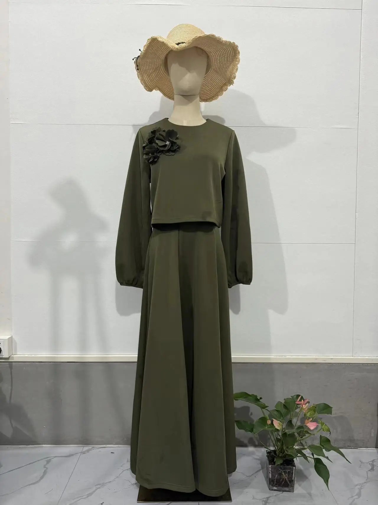 Abaya Crop Top Vert chez Abaya ma boutique
