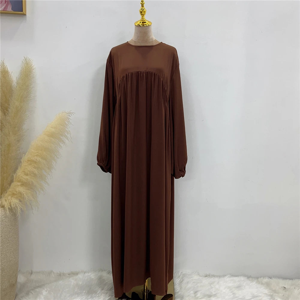 Abaya Manche Elastique Marron chez Abaya ma boutique