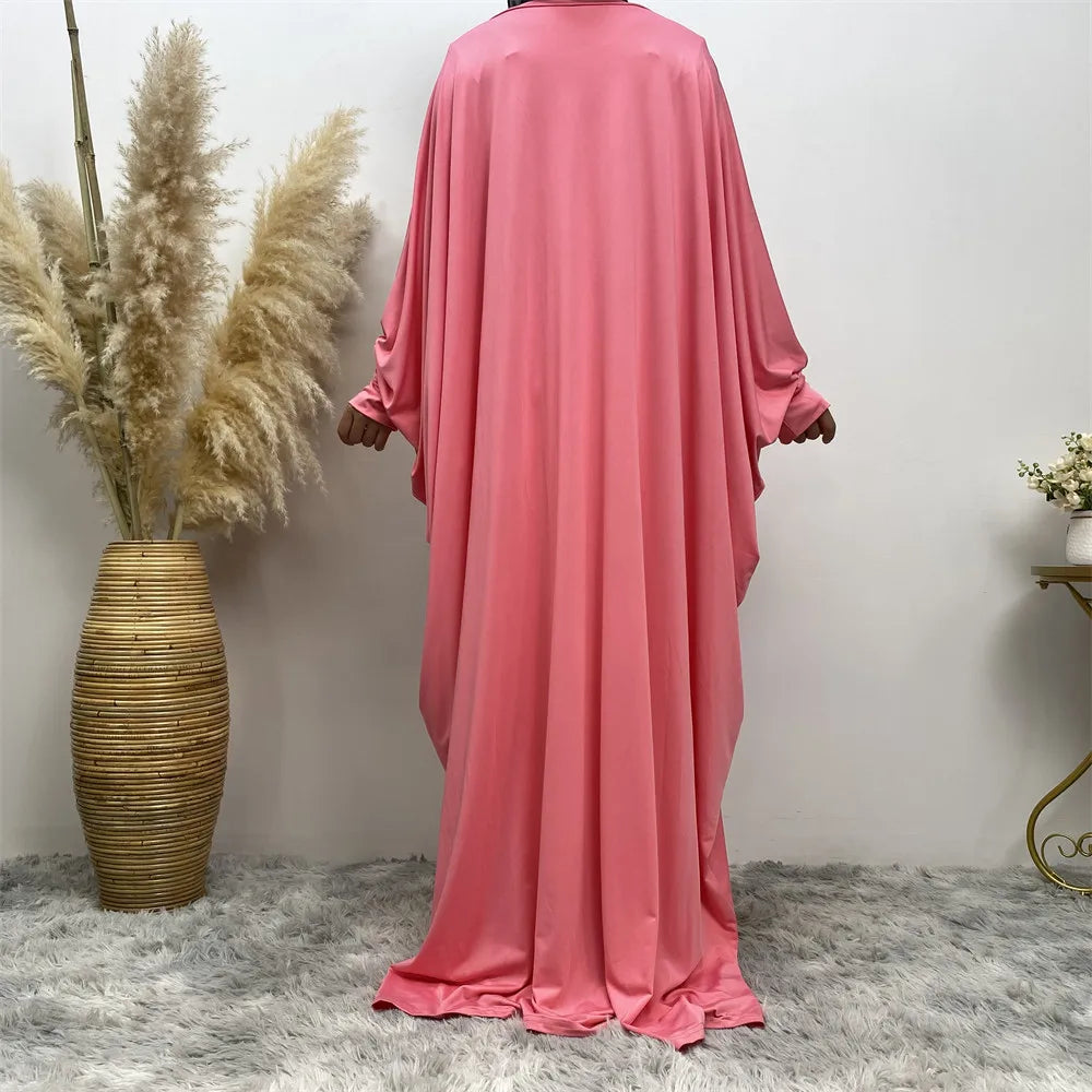 Abaya Chauve Souris Rose Taille unique chez Abaya ma boutique