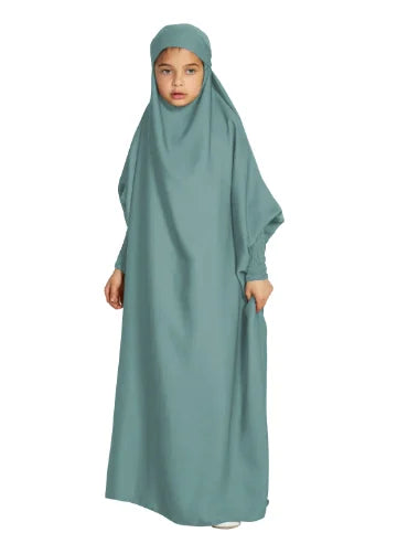 Abaya Fille 12 ans Vert Clair chez Abaya ma boutique