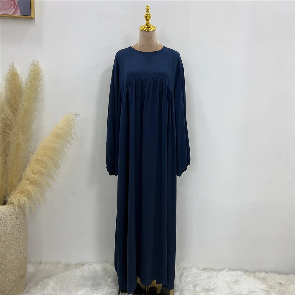 Abaya Manche Elastique Bleu Marine chez Abaya ma boutique