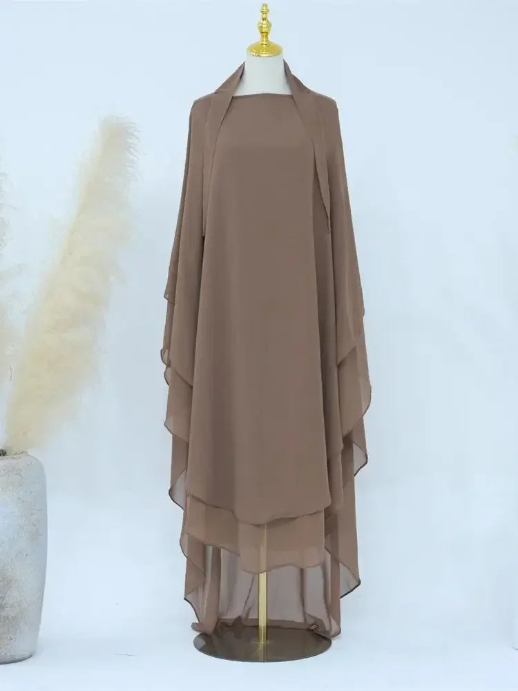 Abaya Ramadan Kaki Taille unique chez Abaya ma boutique