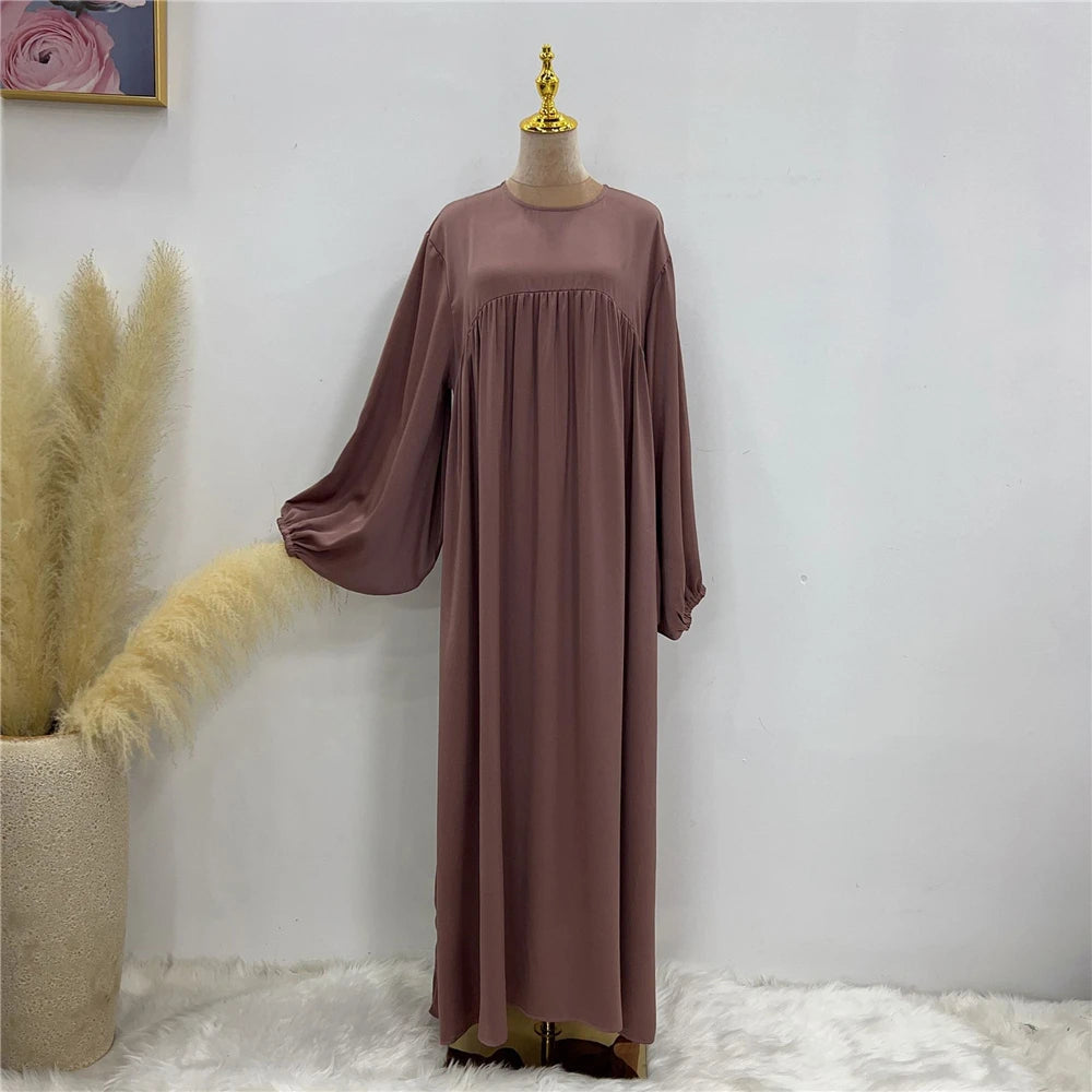 Abaya Manche Elastique Rose chez Abaya ma boutique
