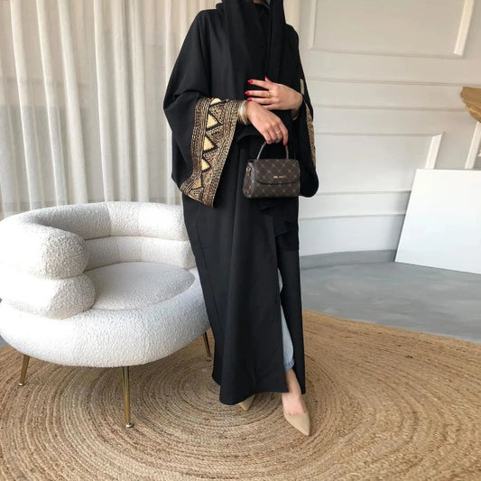 Abaya Noir et Doré Noir et Doré Taille unique chez Abaya ma boutique