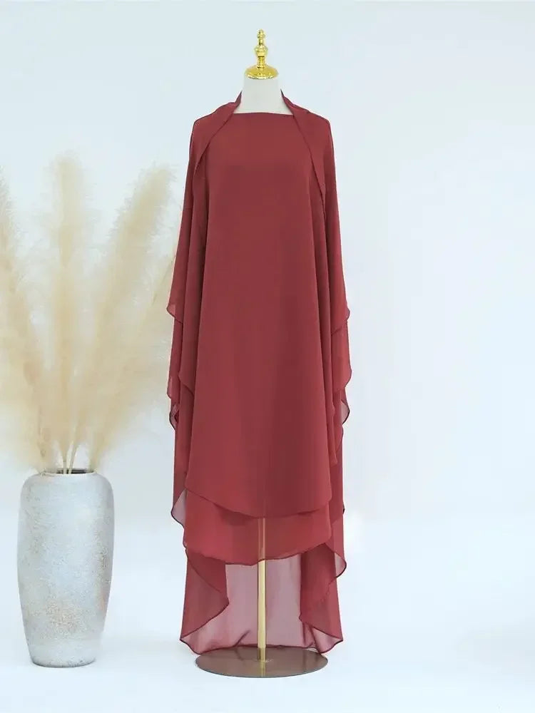 Abaya Ramadan Rouge rouille Taille unique chez Abaya ma boutique