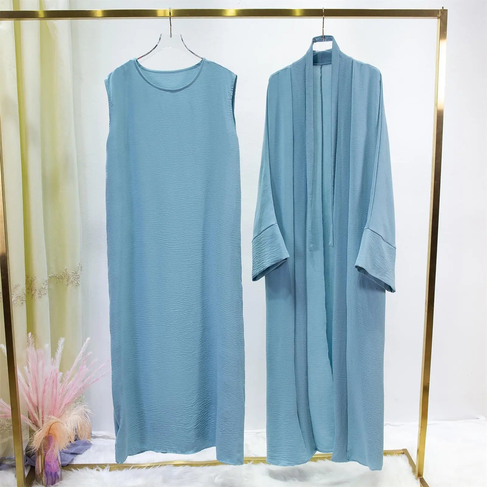 Abaya a Nouer Bleu Clair Taille unique chez Abaya ma boutique