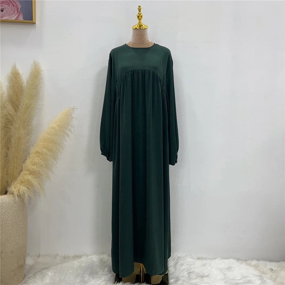 Abaya Manche Elastique Vert Foncé chez Abaya ma boutique