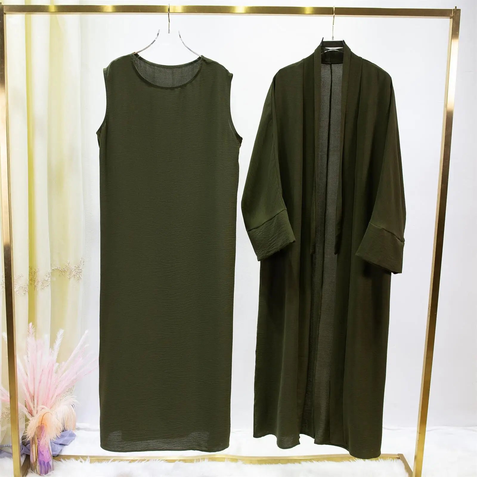 Abaya a Nouer Vert Armée Taille unique chez Abaya ma boutique