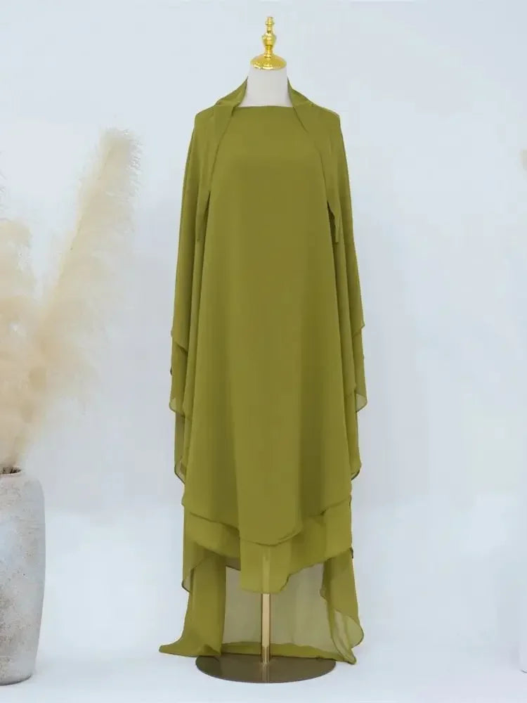 Abaya Ramadan Jaune Terre Taille unique chez Abaya ma boutique