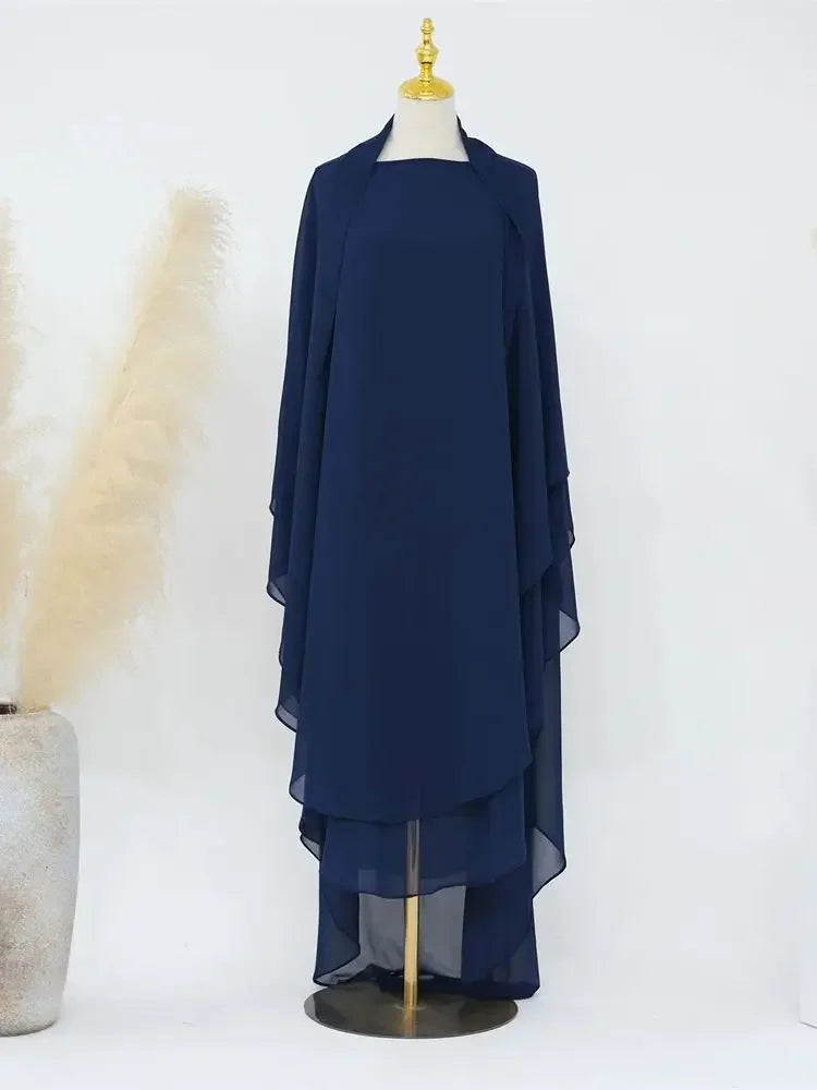 Abaya Ramadan Bleu foncé Taille unique chez Abaya ma boutique