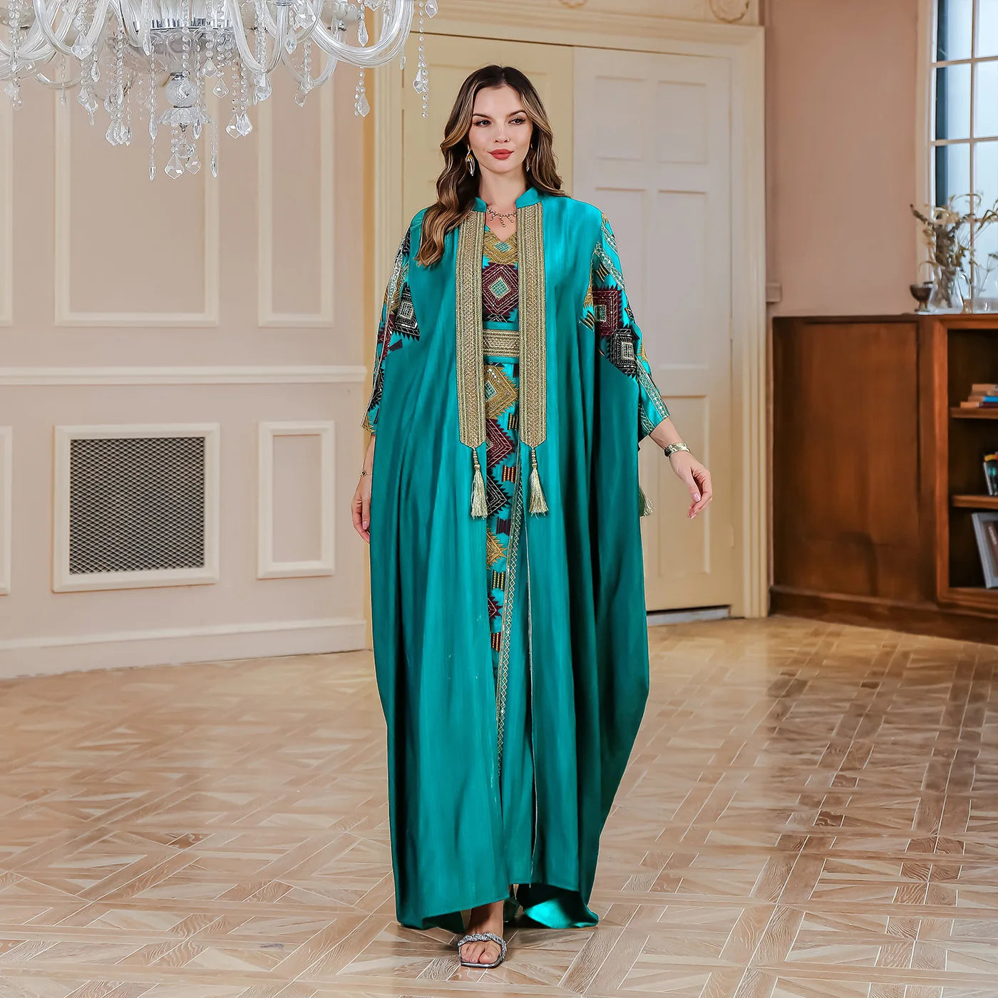 Abaya Deux Pieces CYAN chez Abaya ma boutique