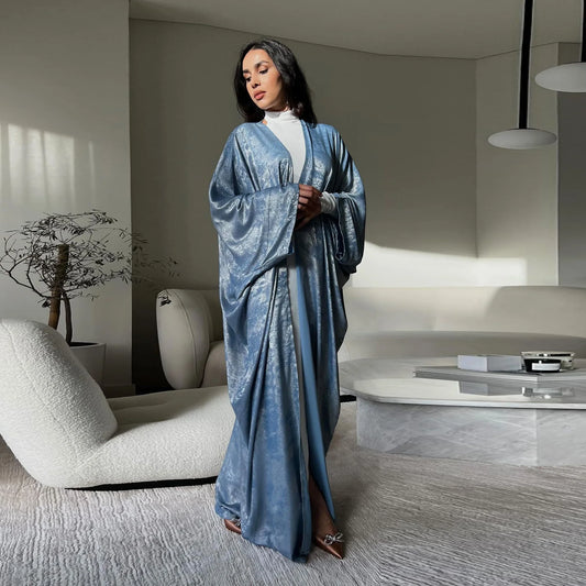 Abaya Kimono Dubai Bleu Taille unique chez Abaya ma boutique