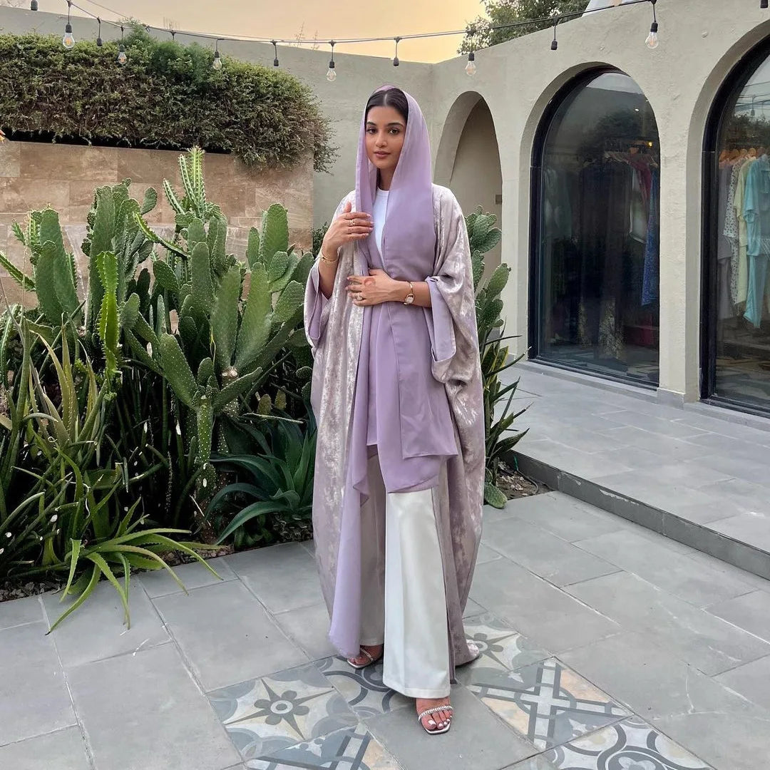 Abaya Kimono Dubai Violet Taille unique chez Abaya ma boutique