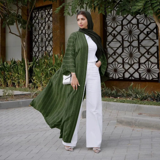Abaya Chic et Moderne Vert Taille unique chez Abaya ma boutique