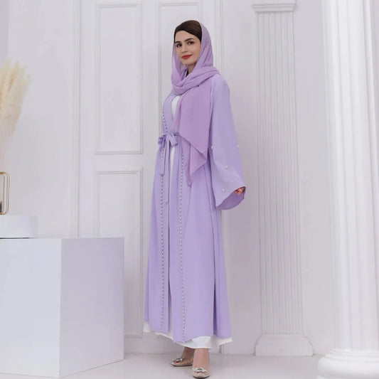 Abaya Lila Violet Clair chez Abaya ma boutique
