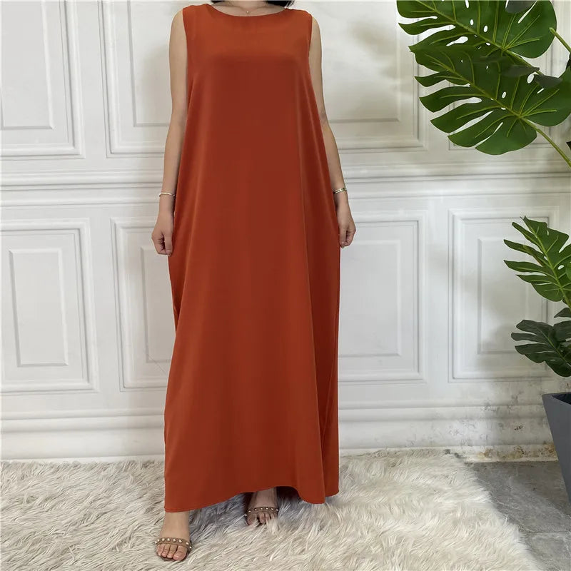 Abaya Sans Manche Rouge Brique chez Abaya ma boutique