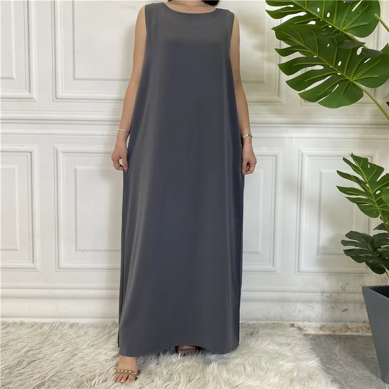 Abaya Sans Manche Gris chez Abaya ma boutique