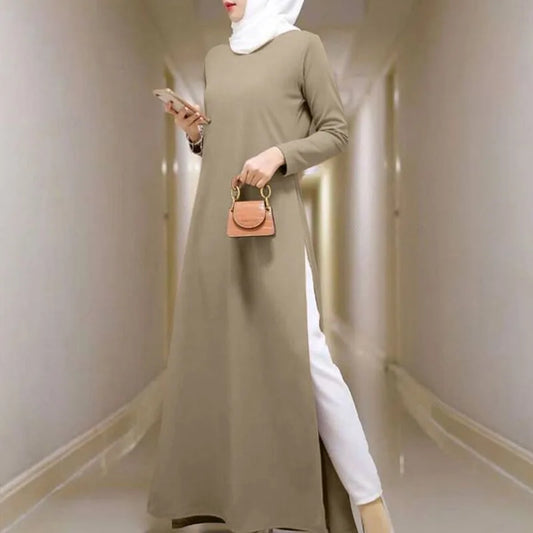 Abaya Split chameau chez Abaya ma boutique