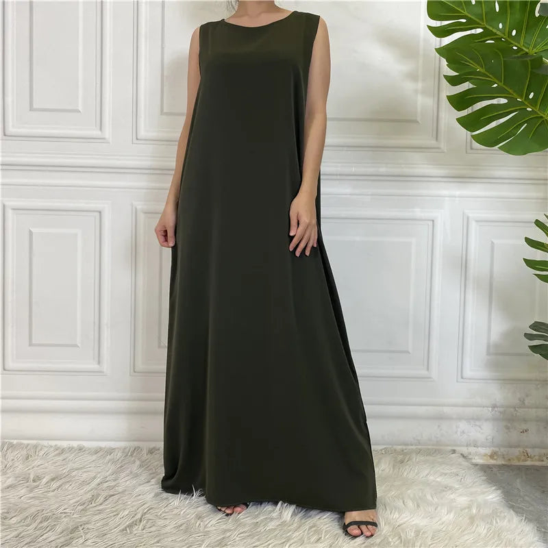 Abaya Sans Manche Vert Armée chez Abaya ma boutique